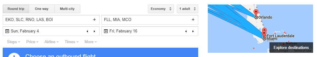 The Google Flights Destination Map